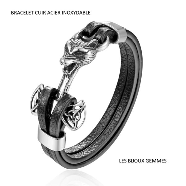 bracelet cuir acier
