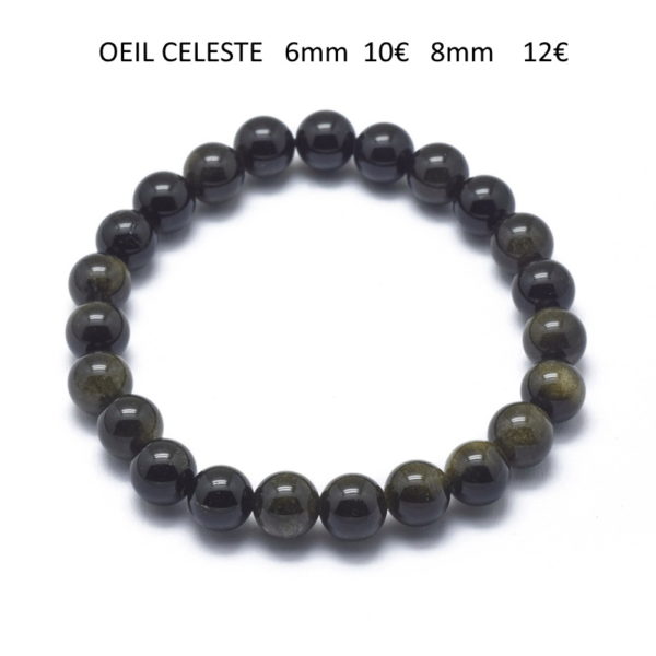 Bracelet œil céleste- bijoux en pierre fine véritable -obsidienne