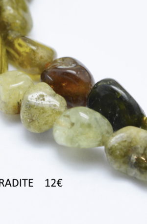 Bracelet andradite- pierre fine véritable -grenat vert