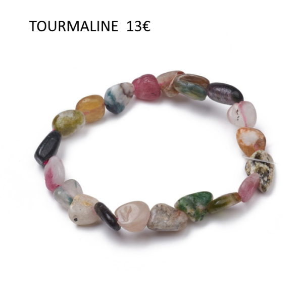 bracelet en tourmaline multicolore-Bijoux en pierre fine véritable