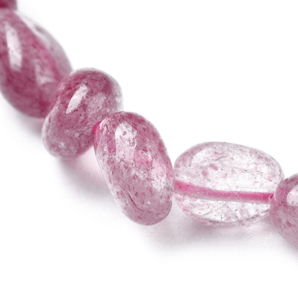 Bracelet quartz fraise- bijoux en pierre fine véritable