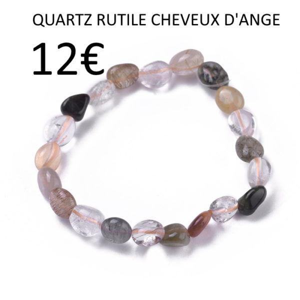Bracelet quartz rutile- bijoux pierre fine véritable