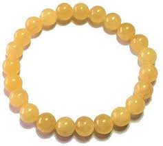 Bracelet calcite jaune- bijoux en pierre fine véritable -8mm